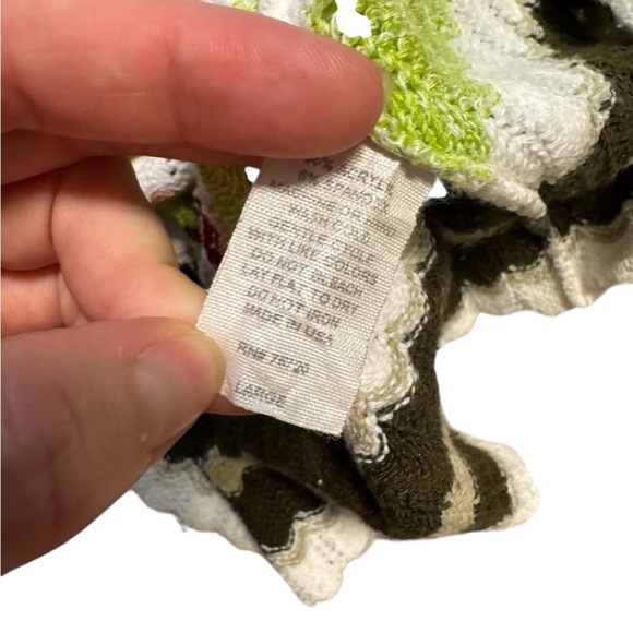 🌈 Y2K Retro Multicolor Knit Tank Top Sleeveless Scoop Neck Size L 🌈 - Picture 3 of 5